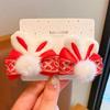 Tassel Plush Rabbit Hairpin Lion Dance Bow Hair Clip Simple Chinese New Year Headwear  Children