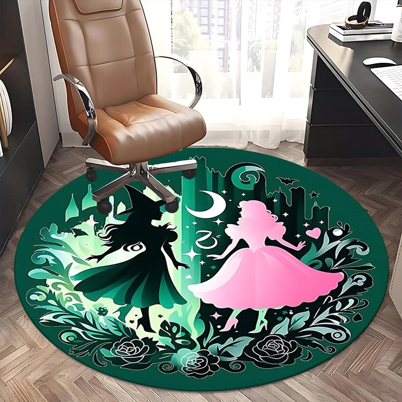 Witch and Princess Night Garden Chair mat Round Rug Office carpet, Non slip, Suitable for Living Rooms, Bedrooms,Decor1205926a