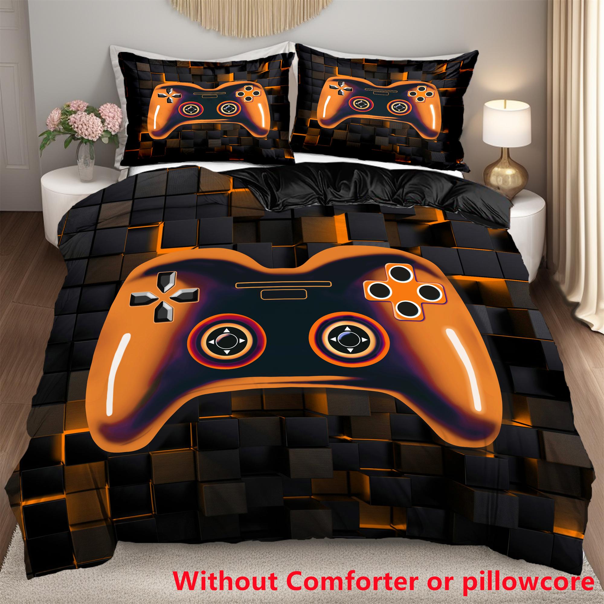 

Colorful Gamepad Print Quilt Cover Set Fashion Cool Fragment Game Console Cover Bedding Cover Polyester Comfortable Duvet Cover 135x200cm 2pcs