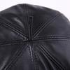 Women's Genuine Sheepskin Octagonal Beret - Korean-Style Celebrity Leather Hat for Autumn/Winter