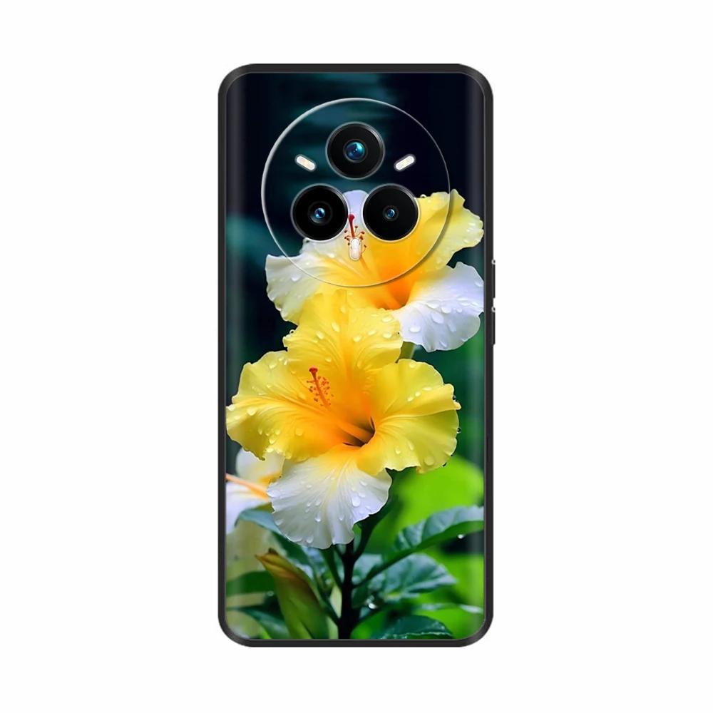 Für Realme 14 Pro Plus Hülle Rückseite Girly Mode Herz Blume Malerei Weiche TPU Hülle Fundas Für Oppo Realme 14 Pro+ Hüllen