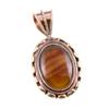 Natural Botswana Agate 925 Solid Sterling Silver Gift TwoTone Pendant 1.5" P9B30