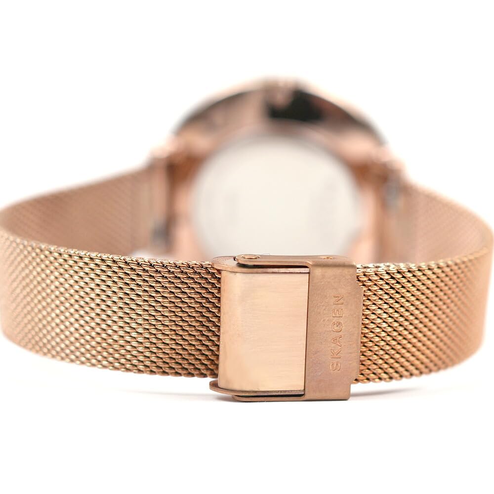 Skagen Watch Karolina SKW2688 White Dial Rose Gold Mesh 38mm Women's