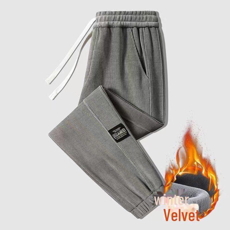 Men's Corduroy Sweatpants with Velvet Lining – Winter-Ready Chenille Casual Wear for Spring and Autumn