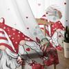 Valentine'S Day Rose Love Gnome Tulle Curtains For Living Room Sheer Curtain For Bedroom Kitchen Blinds Voile Curtains