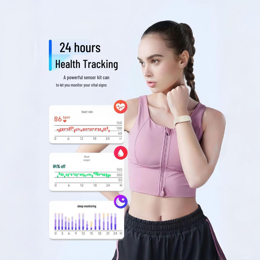 G69 Bluetooth Sports Bracelet: No-Screen Design, Heart Rate, Body Temperature & Blood Oxygen Monitor.