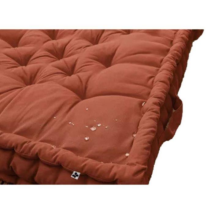 Outdoor Water-repellent Floor Cushion - Anti-UV "Kala" In Cotton 50 X 50 X 10 Cm The Butterfly Effect