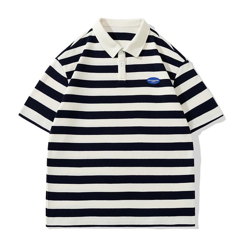 WRPCE Men s Casual Striped Short Sleeve Polo Shirt 3XL