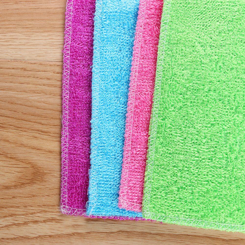 1/5PCS Anti-grease Dish Cloth Bamboo Fiber Washing Towel Household Kitchen Scouring Pad Magic Cleaning Rags Cleaning Towel
