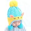 Winter Kleinkind Baby Jungen Mädchen Cartoon Strickmützen mit Ball Kinder Headwrap süße Katze Ohr Säuglingsmütze