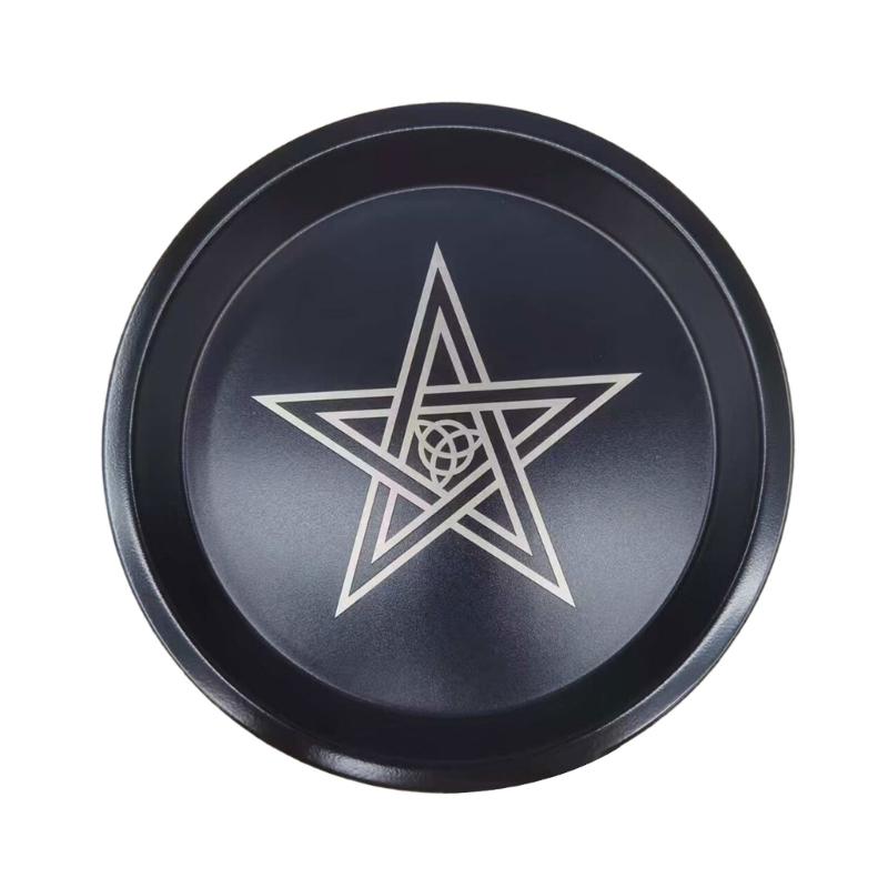 

Metal Candle Holder Tray Jewelry Storage Trays Organizers Ritual Tray Home Decoration Tarots Candlestick Plate