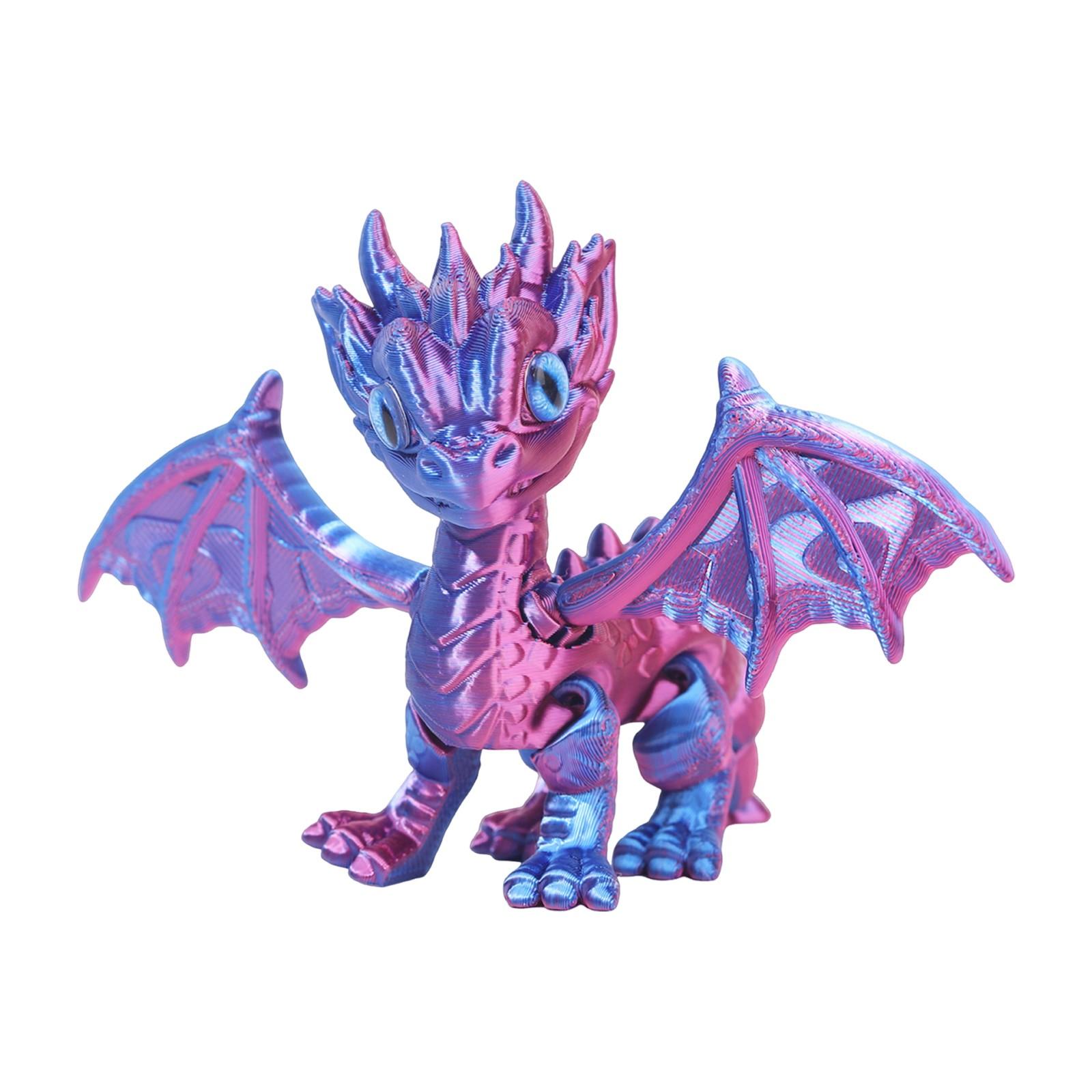 

3D Printed Western Dragon Small Flying Dragon Joint Movable Model Ornament Toy One Size фіолетовий