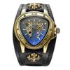 Shenhua Belt Rivet Buckle Men'S Barrel Shaped Hollow Skull Tourbillon Automatic Mechanical Watch