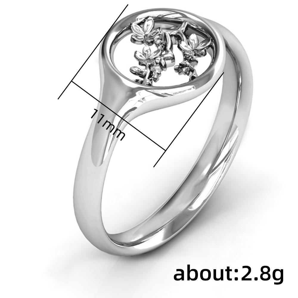 Retro Hollow Flower Rings for Women Silver Color Band Aesthetic Finger Accessories Party Nice Gift New Arrived Jewelry