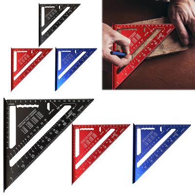 Règle Triangulaire en Alliage d'Aluminium 12 Pouces Rapporteur d'Angle Règle Triangle 90° Équerre de Charpentier Outils pour le Travail du Bois