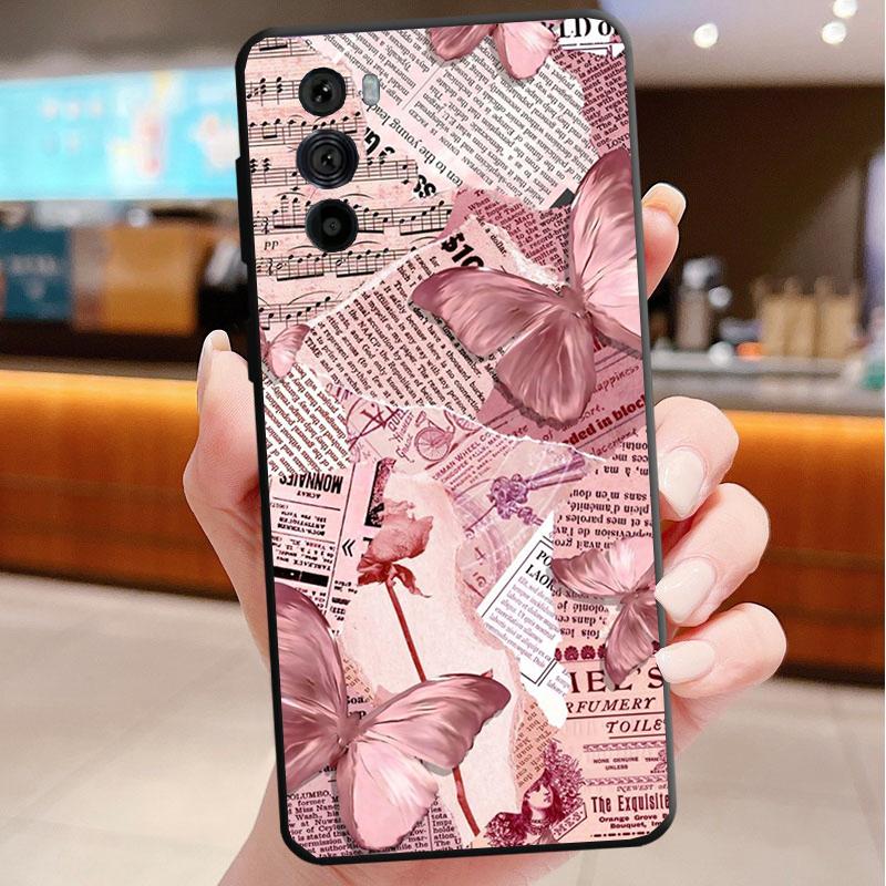 Pink Aesthtic Phone Case For Motorola Edge 50 40 Pro 60 50 40 30 Ultra Neo Fusion Moto G Play G Stylus G Power G