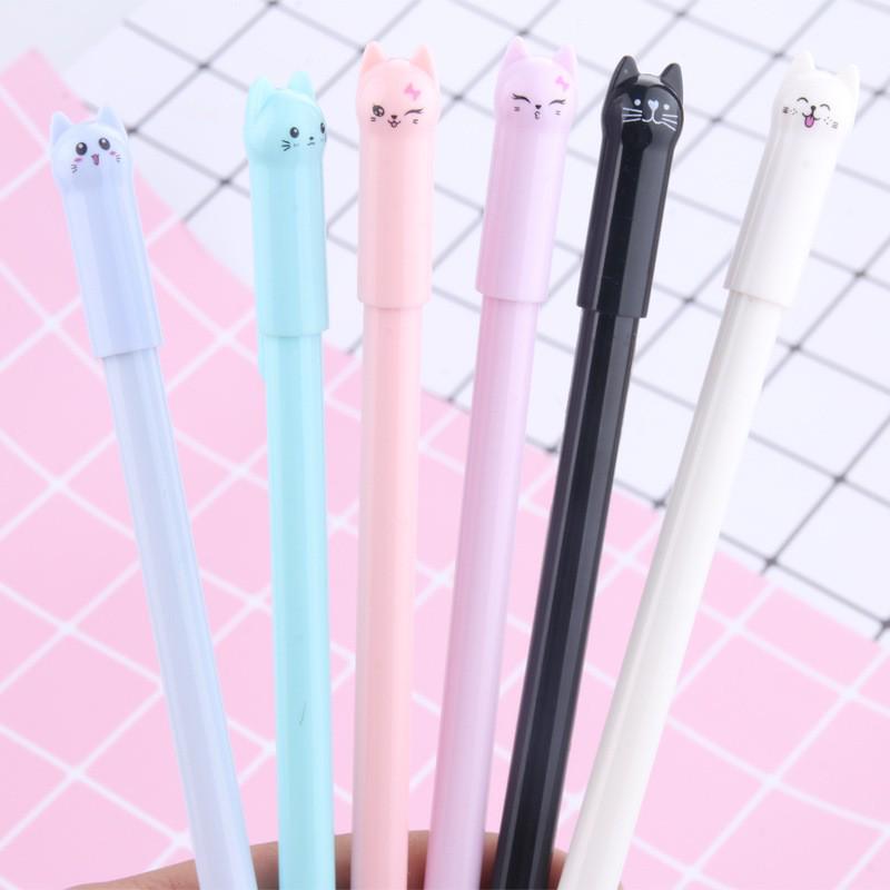 Korean Cat-Themed Wagging Tail Neutral Pen, 0.5mm Black Ink for Students