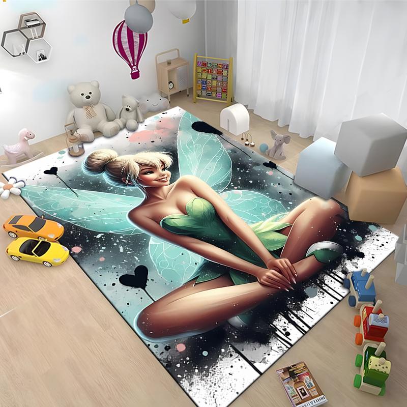 1PC Tinker Bell Theme Rug for Bedroom Fluffy Square Floor Carpets Living Room Home Decor Rugs Soft Velvet Mat Area Rug Potdemiel