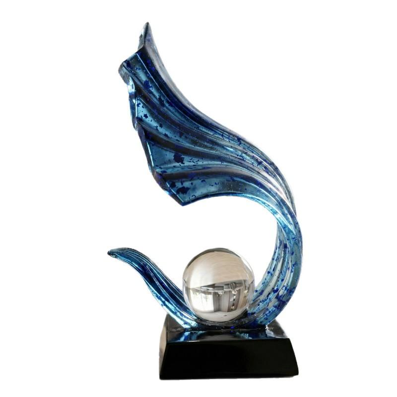 Modern Luxury Resin Decorative Figurine Living Room Office Home Decor Elegant Gift Blue Accent Piece
