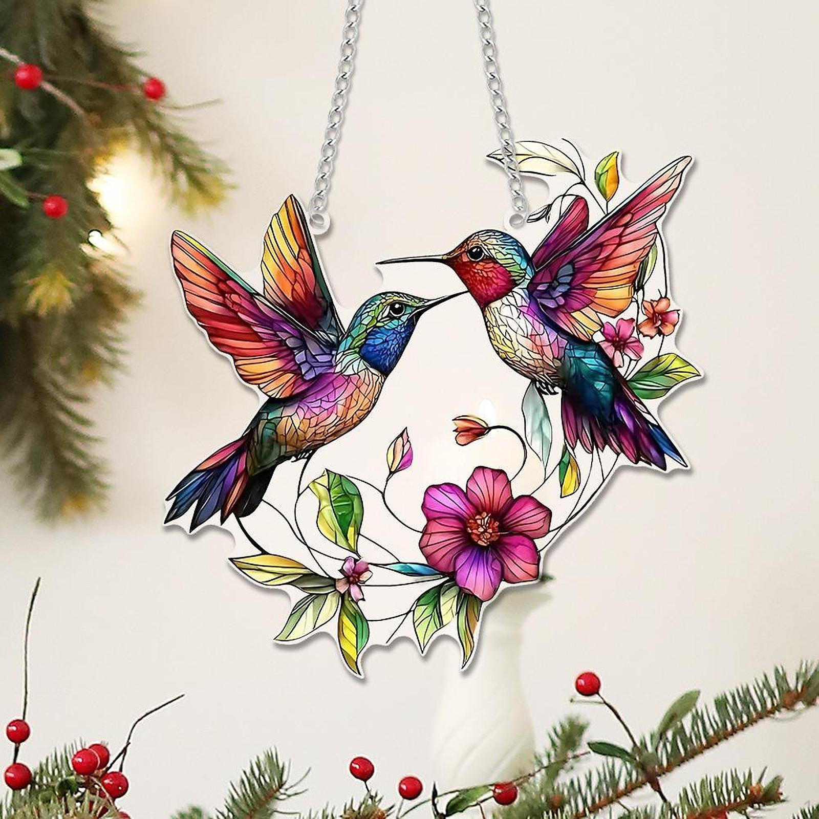 

Birds Window Hanging Ornament,Acrylic Home Decor with Chain,,for Bird Lover Mom Grandma Birthday,