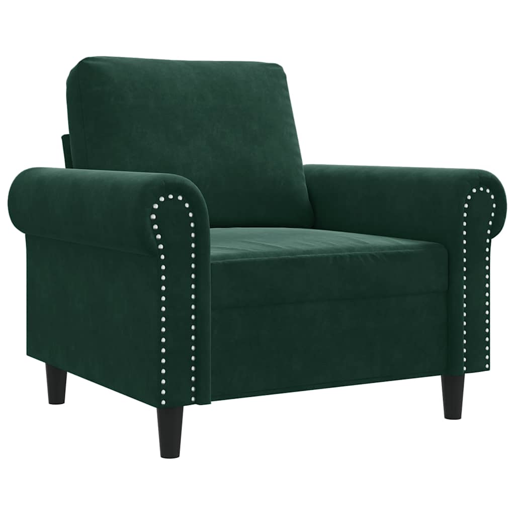 Armchair Dark Green 60 Cm Velvet