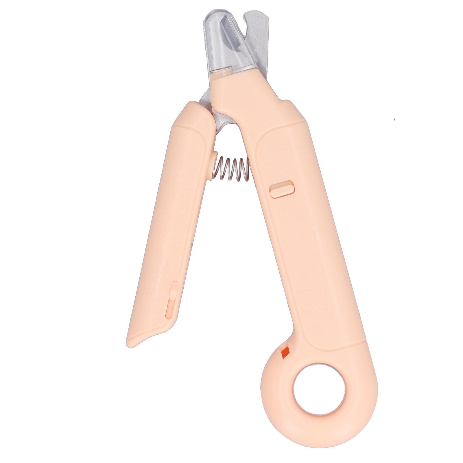 Pet Nail Clipper LED Light Safety Lock Ergonomic Dog Cat Claw Nail Trimmer for Nail Bloodline Orange