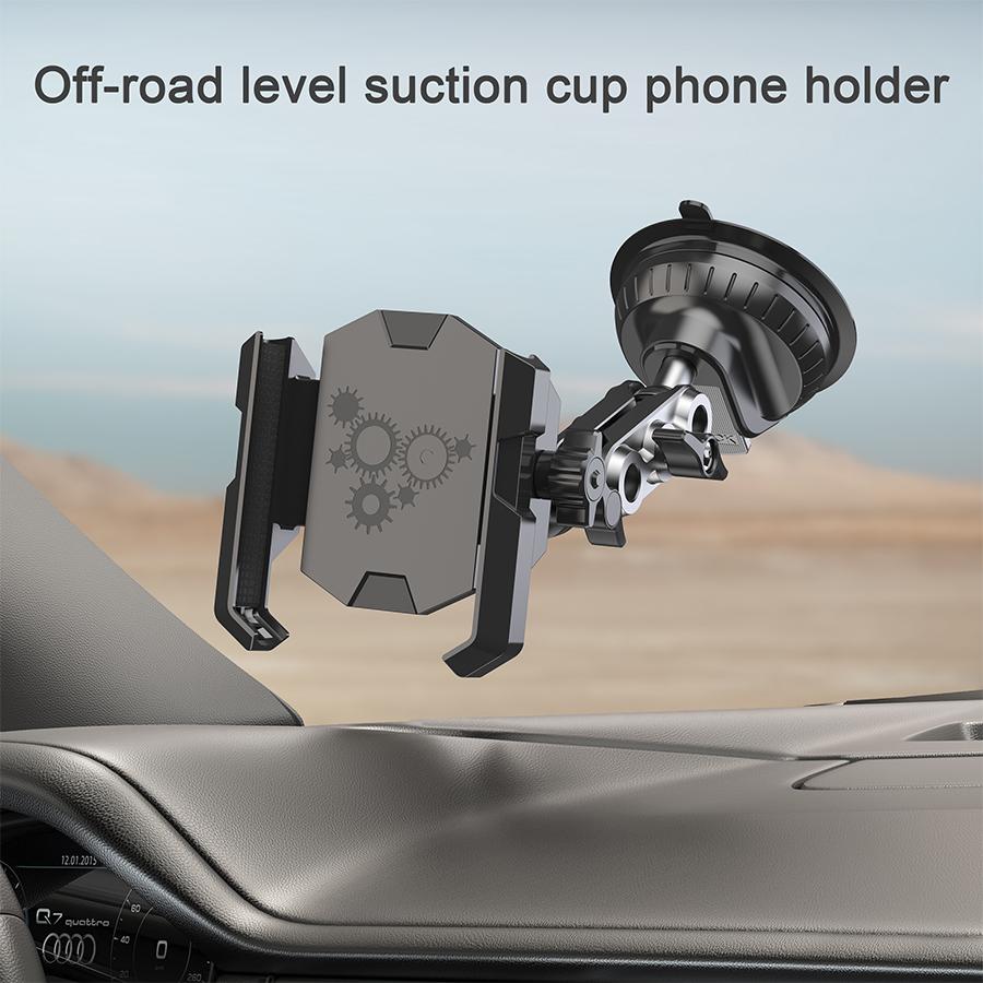 XP037 Car Windshield Dashboard Phone Mount Suction Cup Off-Road Navigation Adjustable Cellphone Holder