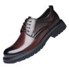 Old Man Head New Wear-resistant Hollow Shoes Business Soft Leather Cowhide Shoes Casual Men's Single Shoes Lace-up 20933