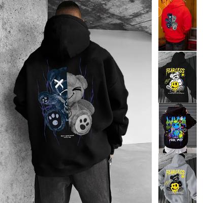 Mode Personalisierter Bär Grafikdruck Herren Kapuzenpullover Mode Pullover Herbstkleidung Freizeitkleidung Damen Oberteile Sweatshirts