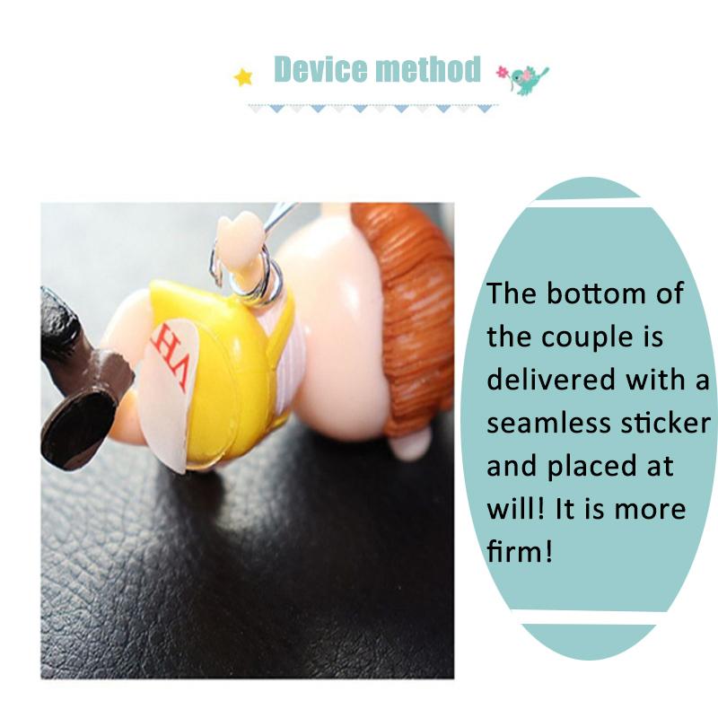 2Pcs/Set Car Decoration Cute Cartoon Couple Dashboard Doll Balloon Ornament Auto Interior Accessories for Girls Newlyweds Gift