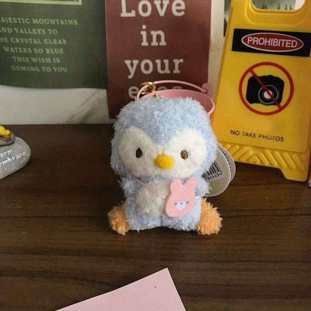 Stuffed Plush Chick Keychain Soft Penguin Plush Doll Pendant Penguin Plush Keyring  Unisex
