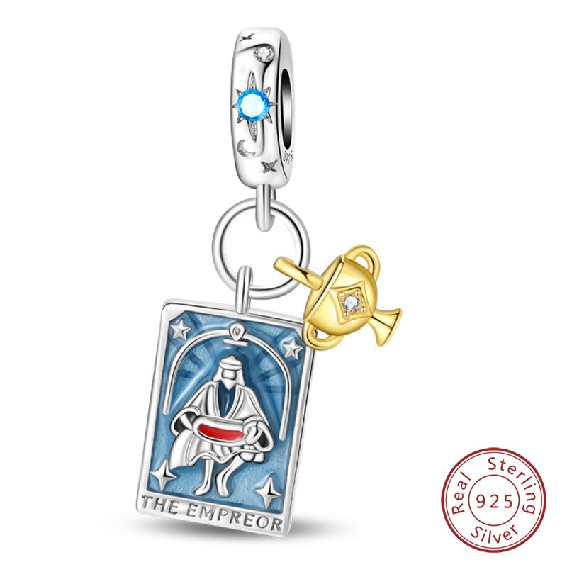 Charms Kupfer Tarotkarte Rad des Schicksals Gerechtigkeit Der Kaiser Anhänger Passend für Armbänder Halskette DIY Schmuck