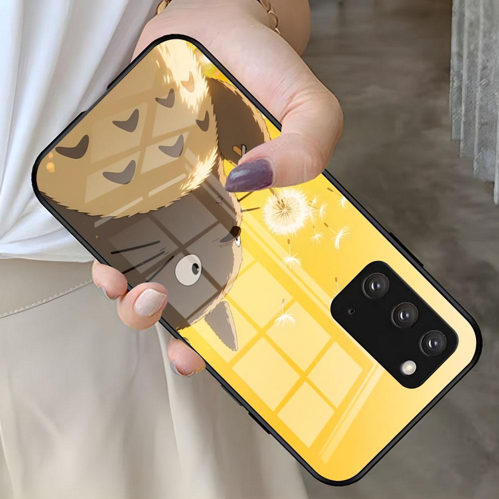 

Cute T-TotoroSE Phone Case For Samsung S26 S25 S24 FE S23 S22 S21 Plus S20 Ultra Note20Ultra Black Glass Cover Galaxy S20 FE