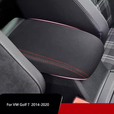 For VW Golf 7 MK7 MK 7 2014-2020 Car Interior PU Leather Car Armrest Cover Trim Center Console Lid Accessories