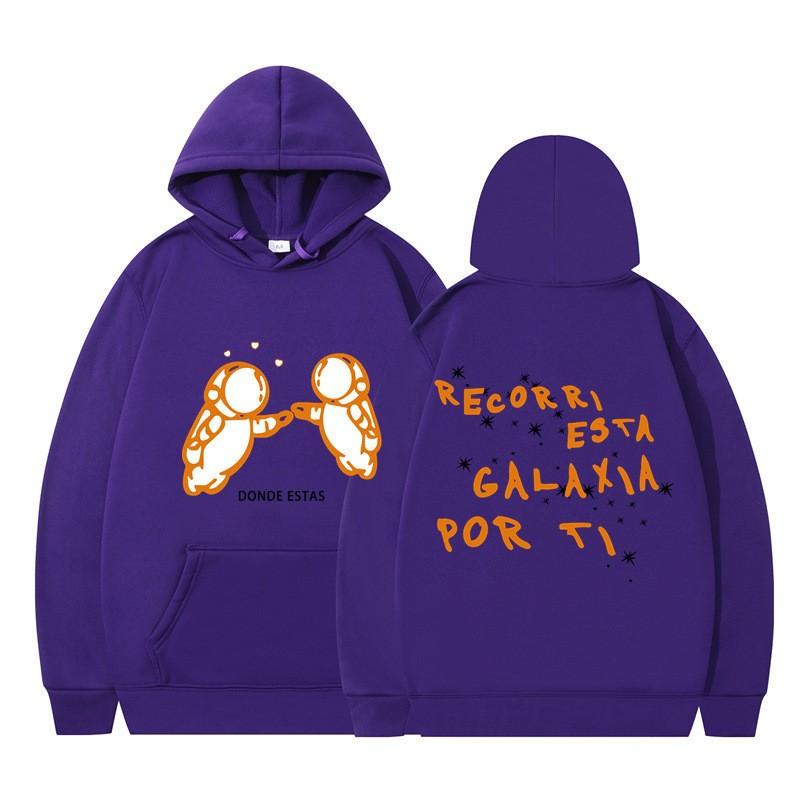 2024 New Fashionable Printed Double Astronaut Hooded Loose Top Cross Border Men's and Women's Casual Sports Hoodie
