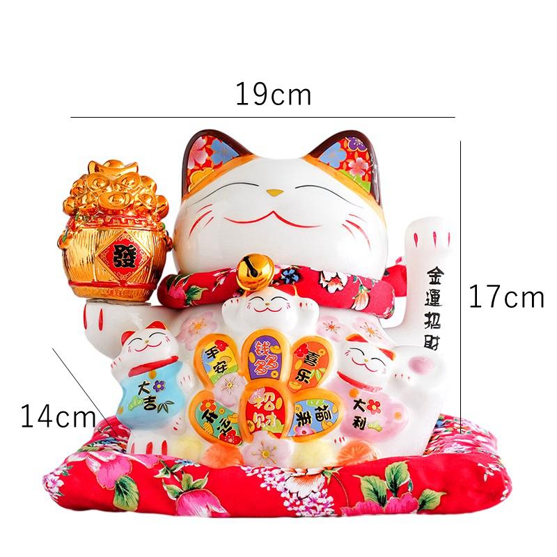 

7,5-дюймовый керамический манящий кот Манеки-неко орнамент фэн-шуй украшение качели удачливого кота счастливый кот