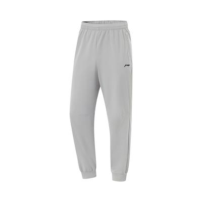 Série Fitness Li Ning Casual Simples Cor Sólida Cônico Tricô Calças Esportivas Calças Masculinas Cinza Geológico AKYV031-4