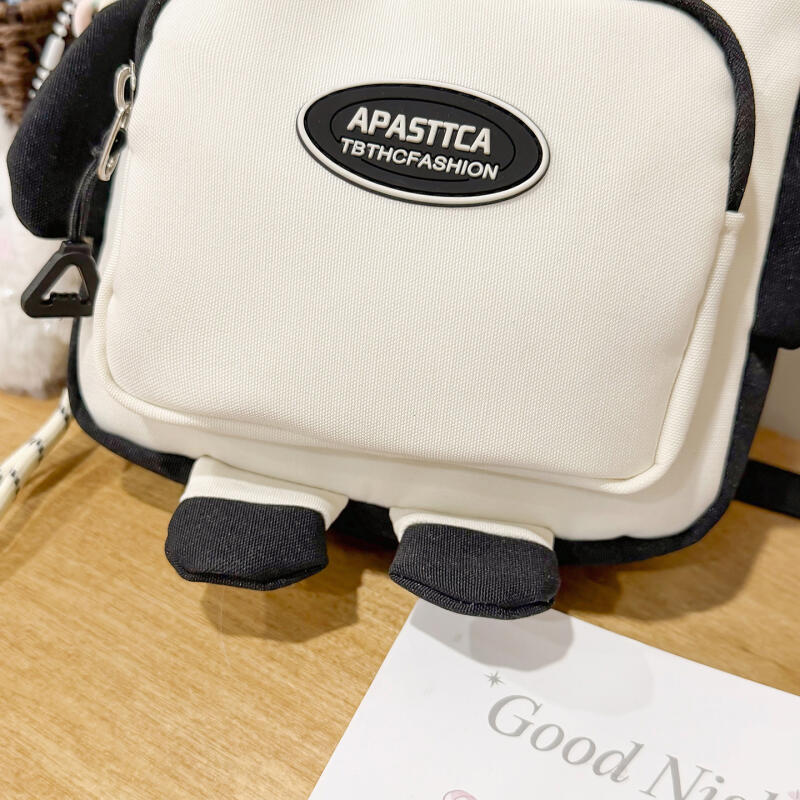 Cute Cartoon Design Crossbody Bag for Women Front Zip Pocket Mini Shoulder Bag for Daily Use