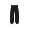 Li Ning Sports Basketball Series Solid Color Logo Embroidered Cuffed Loose Knit Sweatpants Men bottoms Black AKLT071-2