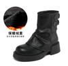 Maillard Martin boots for women's new retro short tube, new trousers, autumn and winter folds piled up thick-soled short boots for women