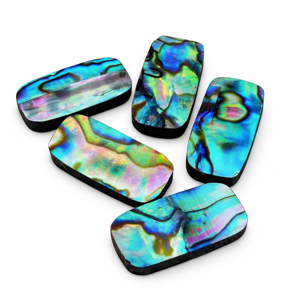 AAA+ Abalone Shell Cushion Cabochon, Flat Back Natural Shell Gemstone, Iridescent Jewelry Making Supply for Rings