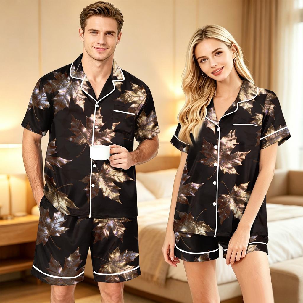 Halloween-Schlafanzug-Set für Paare, Bequeme bedruckte Nachtwäsche für Feiertags-Loungewear