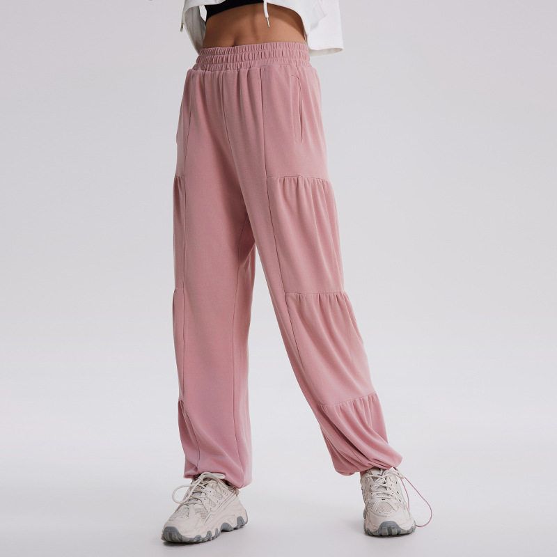 Winter New Straight Sports Pants Women's Loose Pleated Fashion New American Fitness Pants Harem Sweatpants K-style