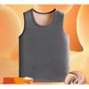 Men's Autumn and Winter Solid Color Sleeveless Warm Undershirt Middle-aged and Elderly Padded and Thickened Cold Bottoming Shirt
