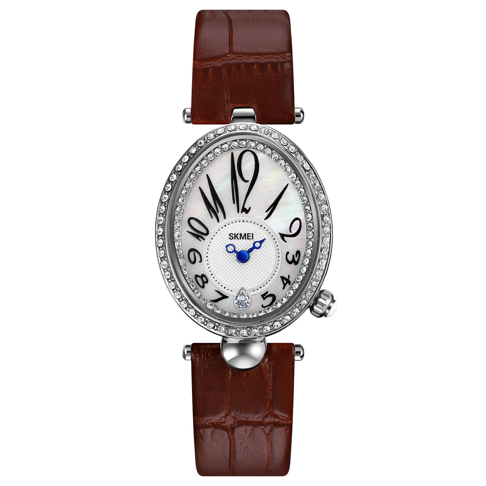 

Skmei moment красивая женщина стол персонализированный скорлупа голубиного яйца поверхность простой легкий роскошный студент универсальный кожа ниша женские часы