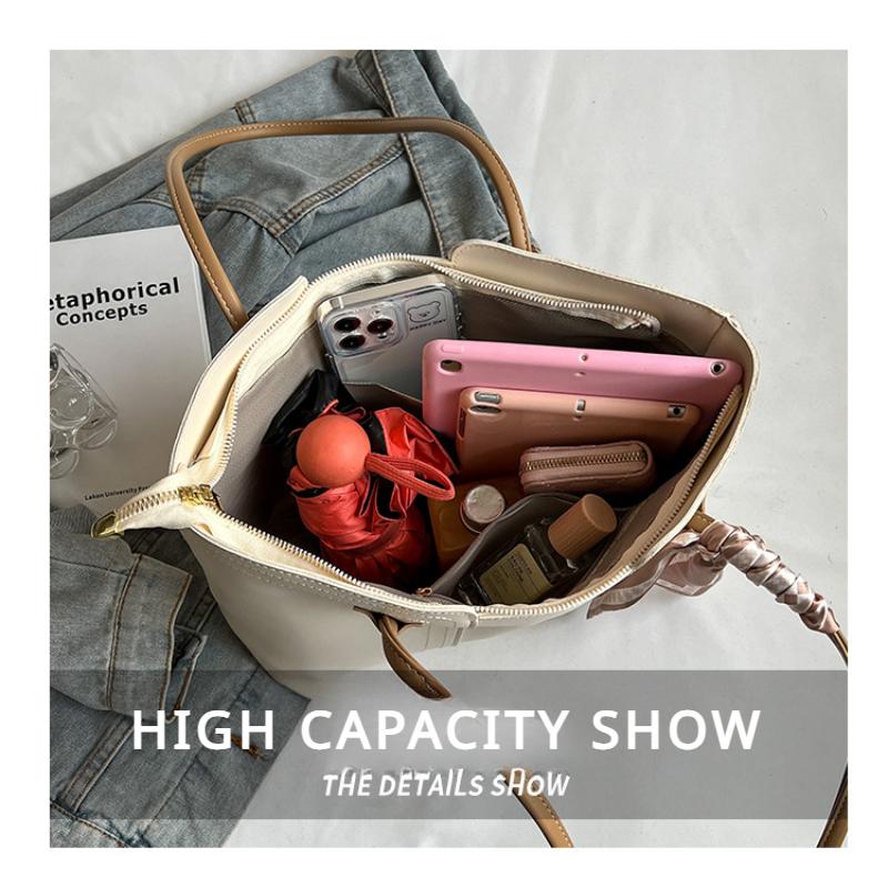 2025 New Spring Summer Advanced Ladies Single Shoulder Bag Fashion Scarves Decorative Handbags Large Capacity Commuter Tote Bag Sling Bag for Women