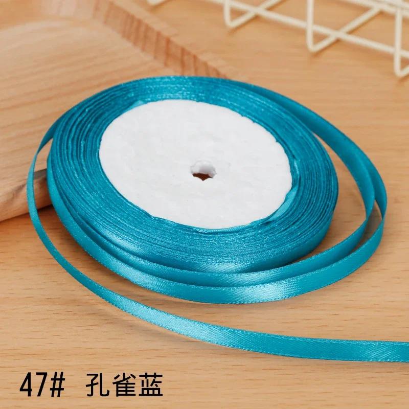 6mm Satin Ribbon DIY Artificial Silk Material Christmas Halloween Wedding Birthday Party DecorationHandmade Bows Gift Wrapping
