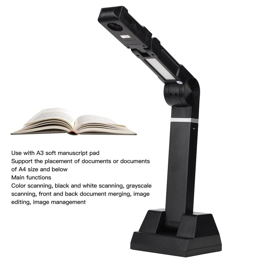 Document Camera Scanner 8MP Portable USB Book Scanner for   Manuscripts ID Cards Notes Pictures Magazines