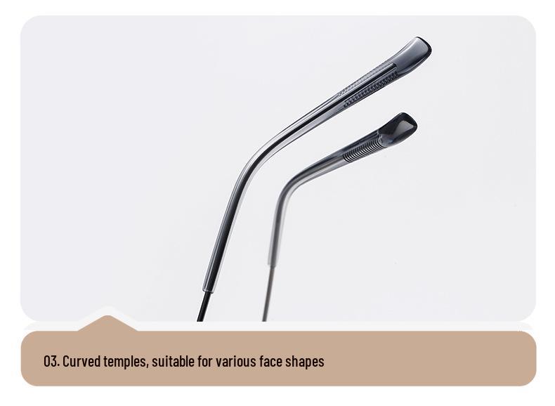 Frameless Sandalwood Glasses: Pure Titanium Butterfly Frames with Myopia-Ready Flat Lenses