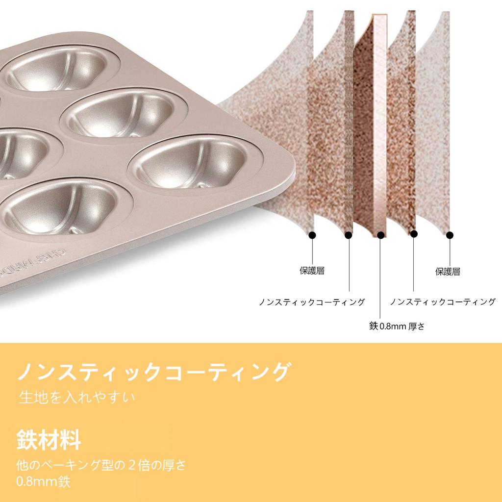 CHEFMADE Chestnut-Shaped Marron Cake Mold, 12-Cavity Chocolate Mold, Non-Stick Cake Mold